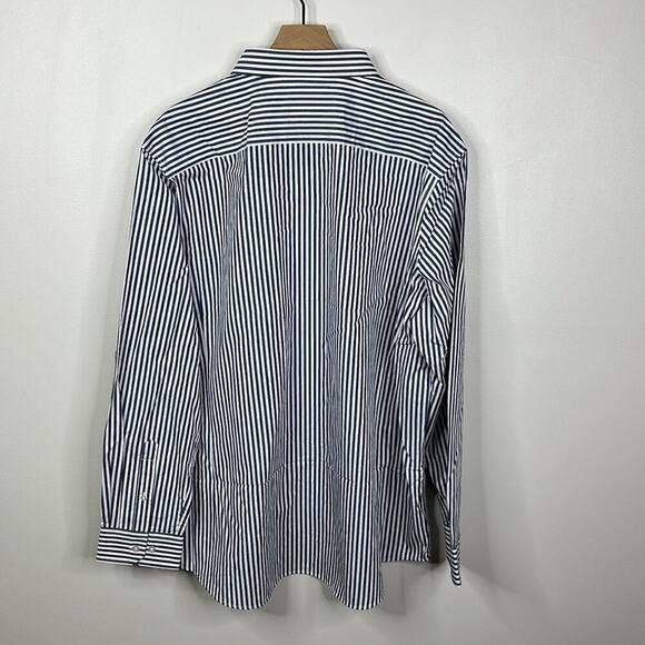 Johnny Bigg Men's Size 2XL Navy White Henshall Striped Button Down Shirt - Picture 6 of 6